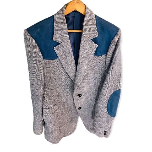 Pendleton Wool Blazer with suede accents. Men’s 40 Long like new vintage - Picture 3 of 11